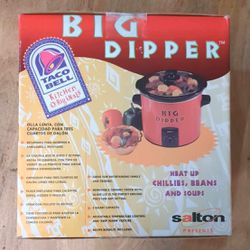 Vintage 1998 New Taco Bell Big Dipper Crock Pot W Cook Book