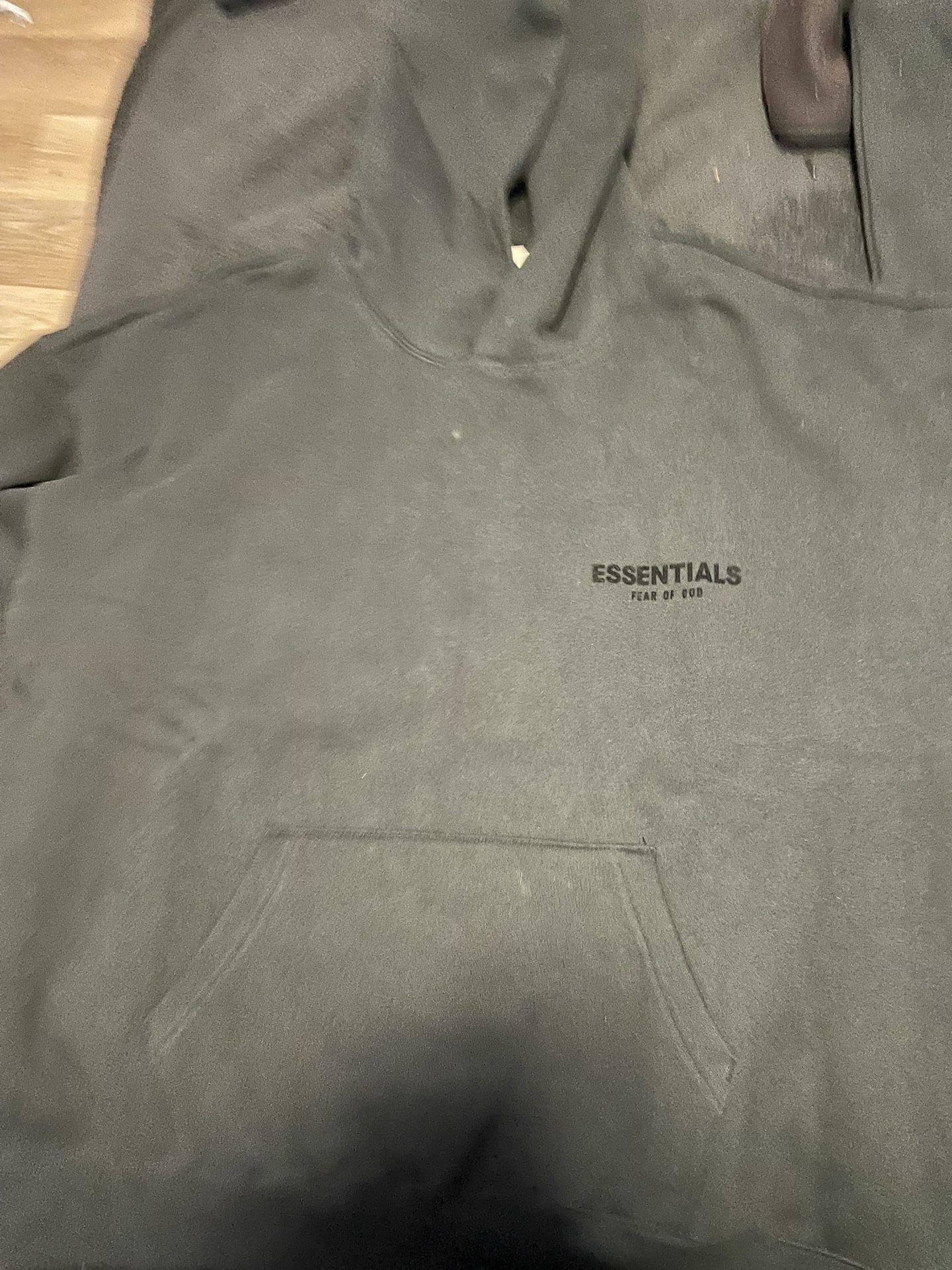 black essential hoodie