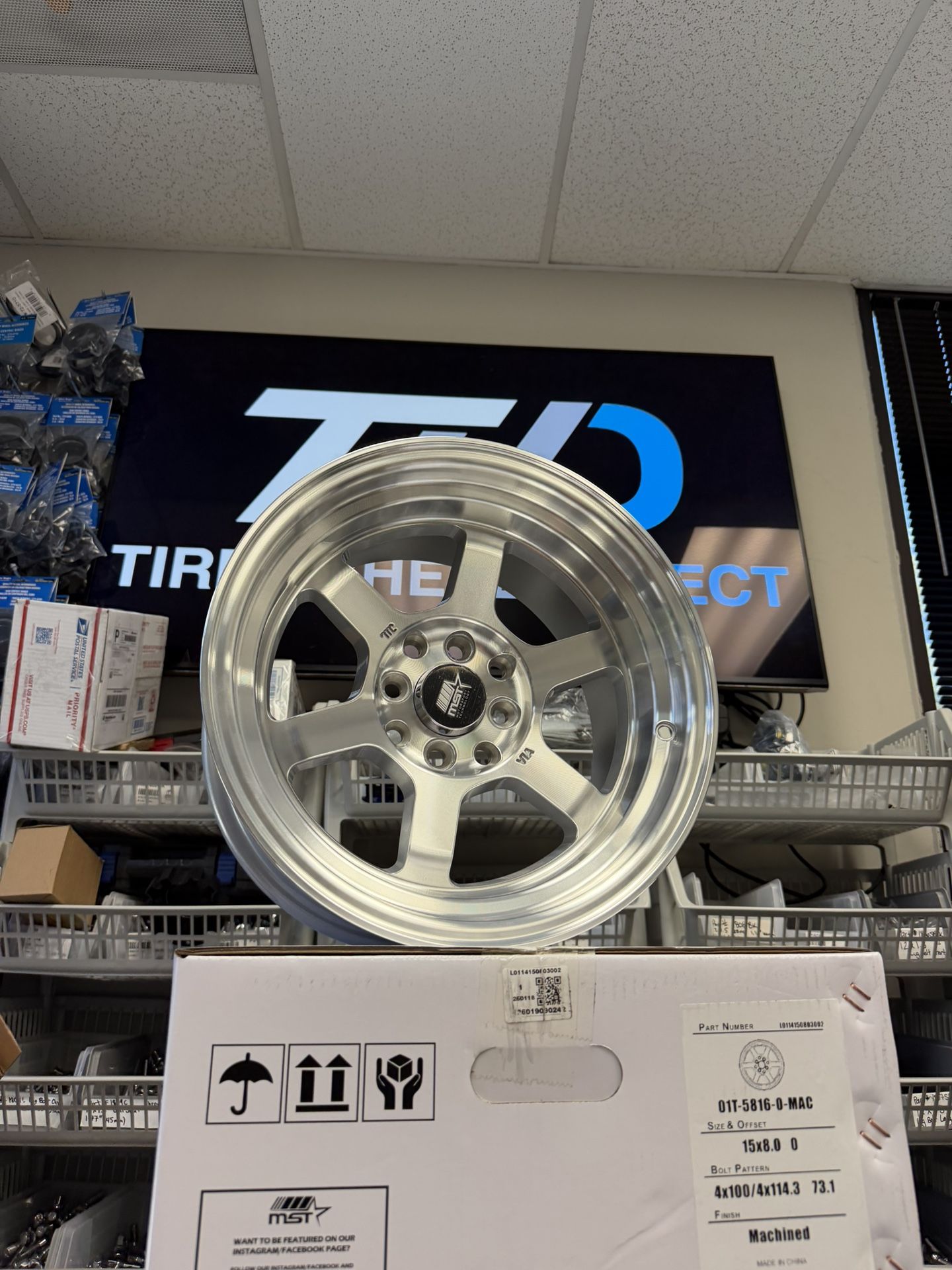 Set(4) 15x8 MST Time Attack 4x100/4x114.3 0 Silver Machined Wheels Rims ...