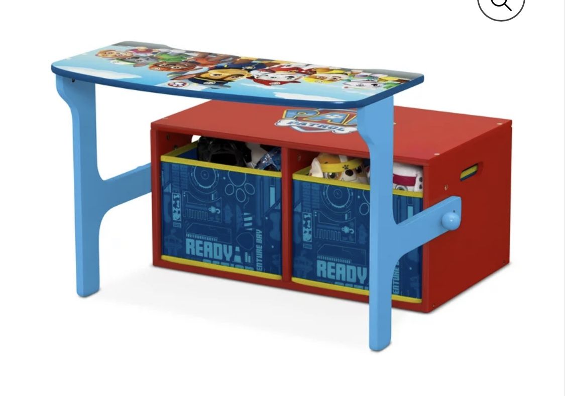 PAW Patrol 2-in-1 Activity Bench and Desk by Delta Children - Greenguard Gold Certified, Blue