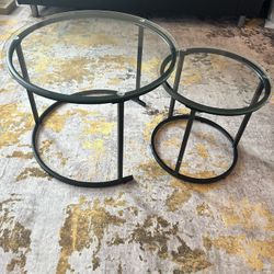 **PICK UP ON JUNE 27th Or JUNE 28th*** Modern Nesting Glass Coffee Tables - Set of 2