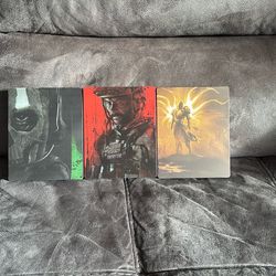 MW II, MW III, Diablo 4 Steel Book Game Cases (cases only)