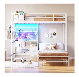 White Twin Bunk Bed