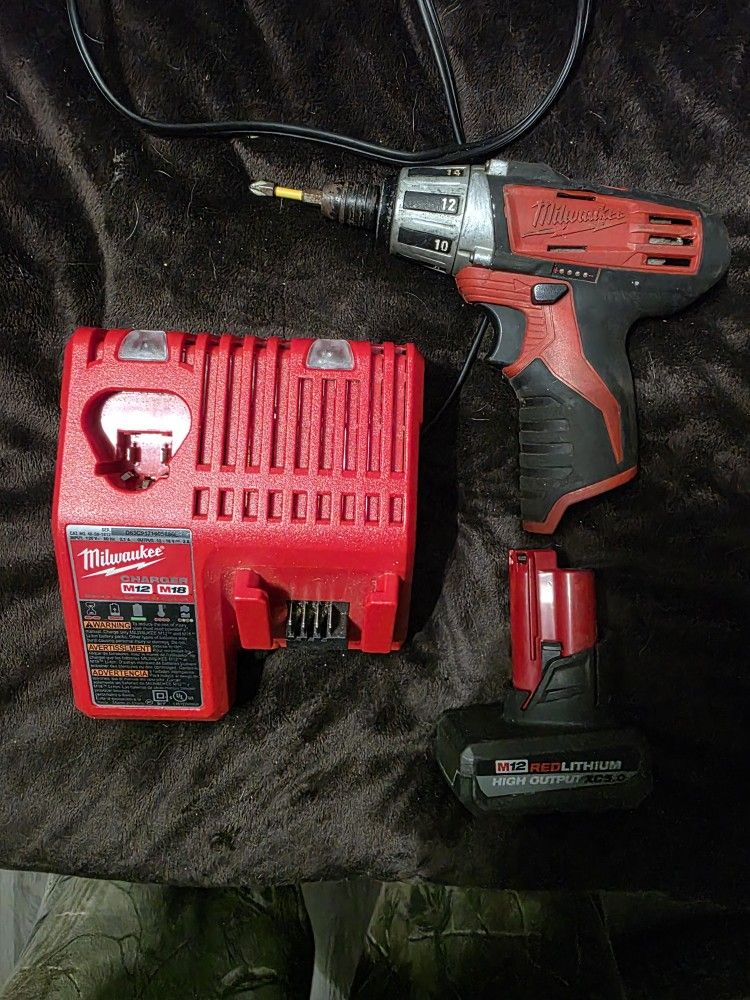 Milwaukee Drill, Battery And Dual Charging Combo