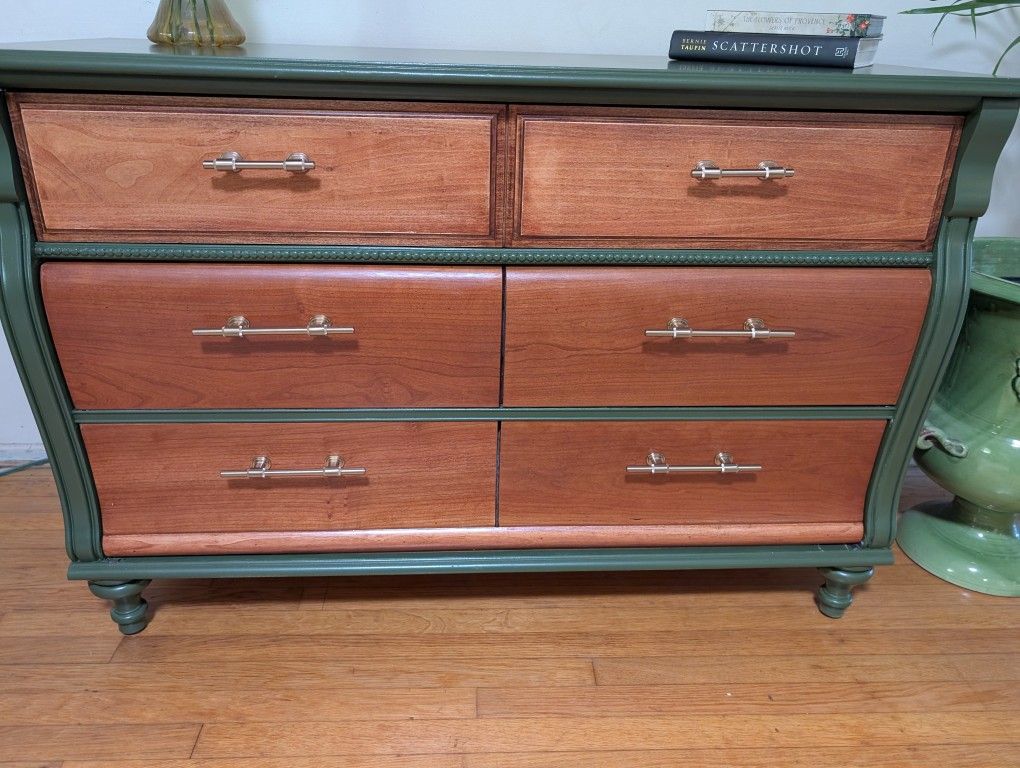 Stanley Solid Wood Vintage Dresser Green & Wood - thefunkyskunk.ie