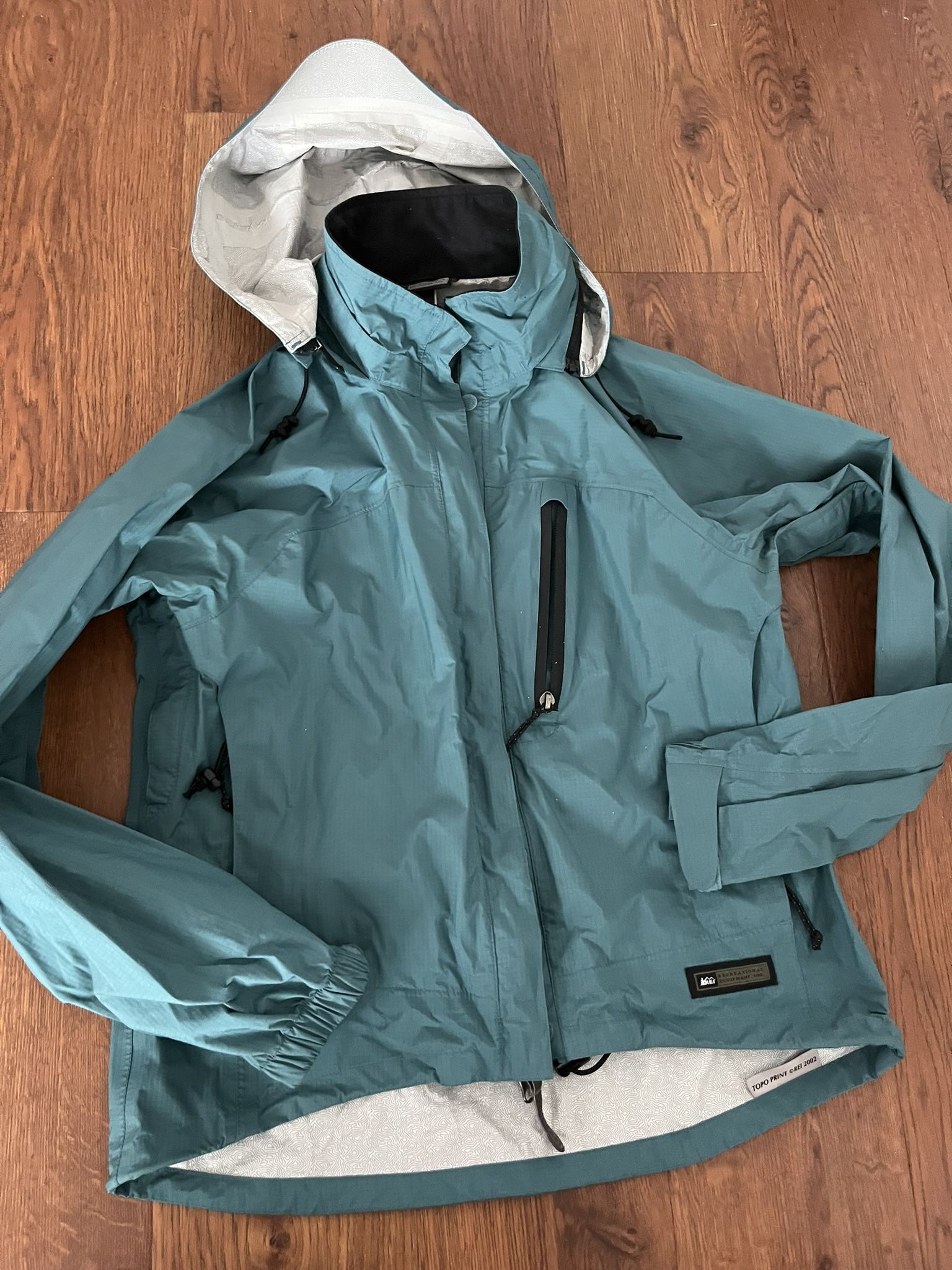REI E1 Elements Rain Hoodie Jacket Women’s Small Waterproof Lightweight S