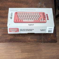 Logitech Pop Keys Mechanical Keyboard - Pink/Red