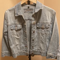 Vintage Y2K Crop 3/4 Sleeves Jean Jacket - Perfect Condition 