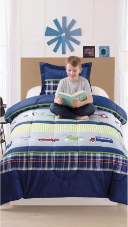 2 Pieces Comforter Twin Size  Blue Color - Boys, Children