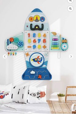 BlueWood Giggle Series Busy Board Plane -Montessori-Inspired Toys STEAM Sensory Toy Set for Toddlers