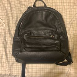 Coach Black Leather Backpack