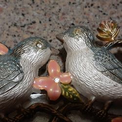 Antique Birds Mirror Tray 