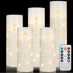 Flameless LED Candles with 11-Key Remote & Timer, Snow Themed Candles Battery Operated Candles for Home/Birthday/Wedding/Holiday Décor, Exquisite Set 