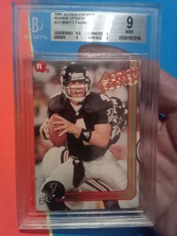 Brett Farve #21 Beckett graded 9 rookie football card and more