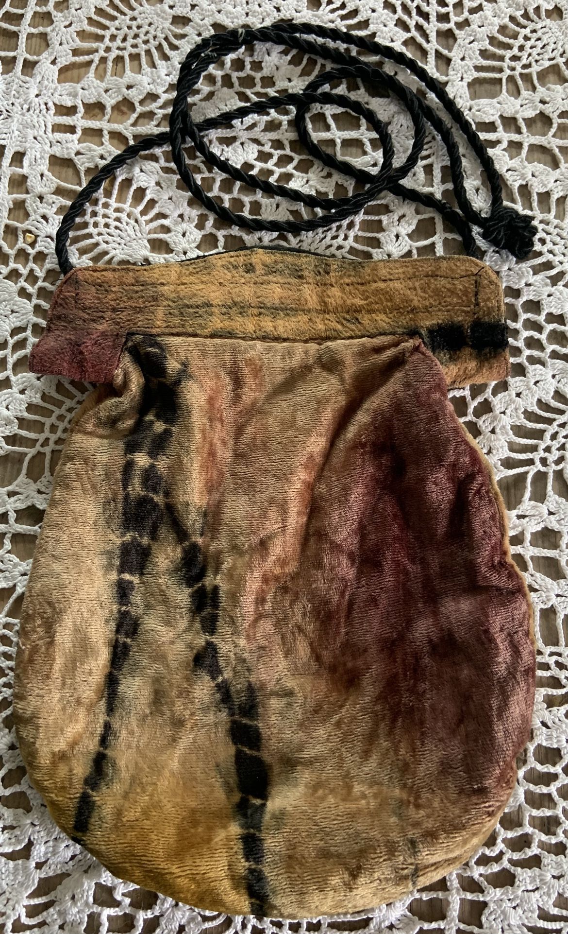 Decorative Velvet Vintage pouch . bag