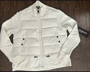 Yosemite White Quilted Down Zip/ Snap Jacket