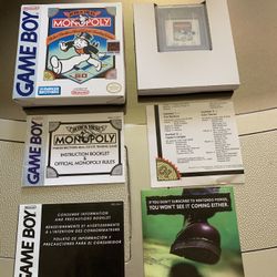 Nintendo Gameboy Monopoly CIB Tested 