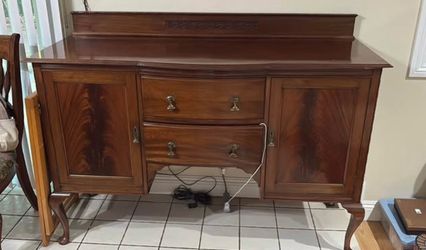 Vintage wooden cabinet in French Provincial or Louis XV style