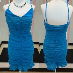 New With Tags Aqua Blue With Glitter Short Formal/Semi-Formal Dress $39