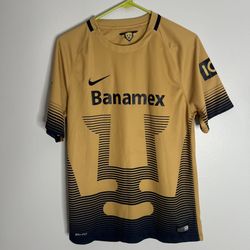 Pumas UNAM Jersey Mens Medium Nike Brown Blue 2015 2016 Liga MX Futbol Mexico