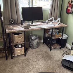 Desk And Matching Shelving 
