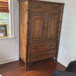 Antique Faux Bamboo armoire 