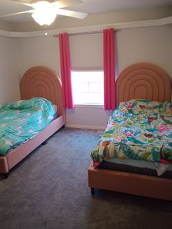 Twin size bed frame pink