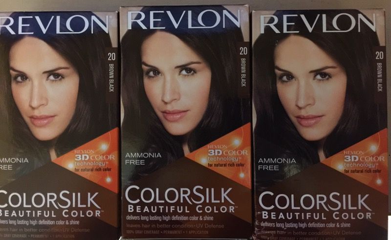 Revlon ColorSilk, #20 (brown black), 3 boxes available