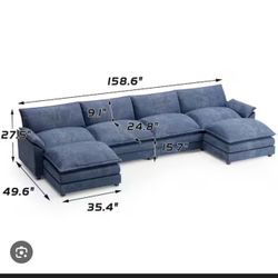 4 Seat Sectional With Two Ottomans
