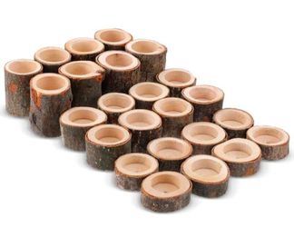Wood tea light candle holders (24 pack)