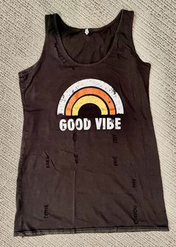 MISSLOOK- Good Vibes, Distressed, Gray Tank Dress Size Small