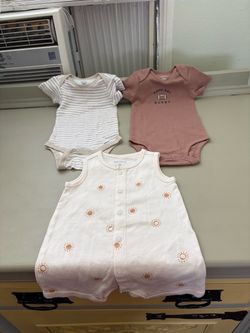Gerber 3-Pack Baby One-Piece Bodysuits and Romper - White, Beige, Brown