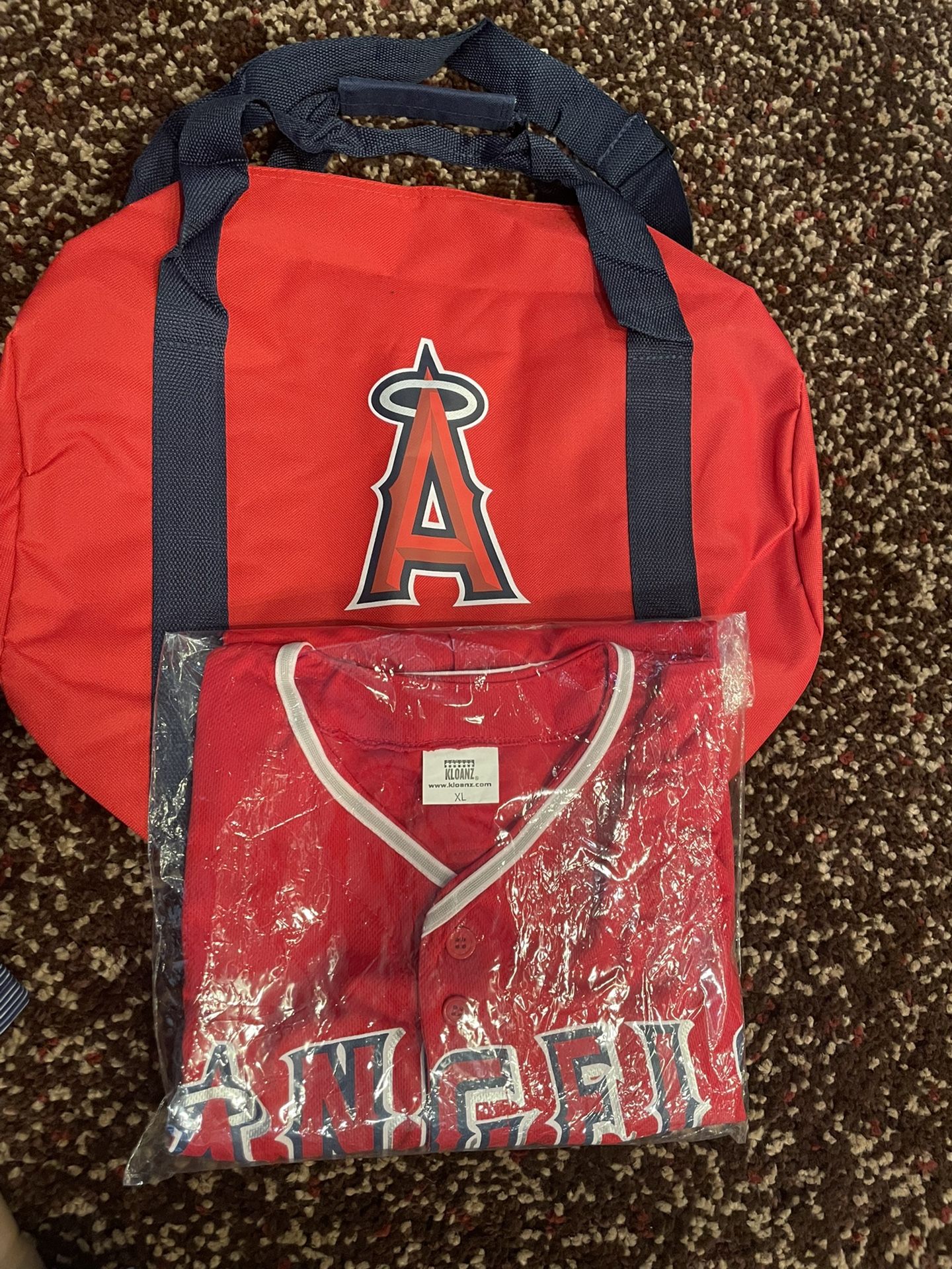 Angels Baseball Mike Trout Jersey And Duffle Bag 
