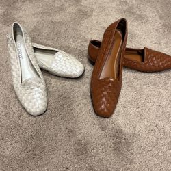 2 Pairs Of Leather Flats