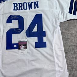 Larry Brown Signed Autograph Custom Jersey - JSA Coa - Dallas Cowboys