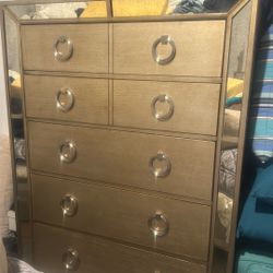 Mirrored Tall Dresser In Great Condition 