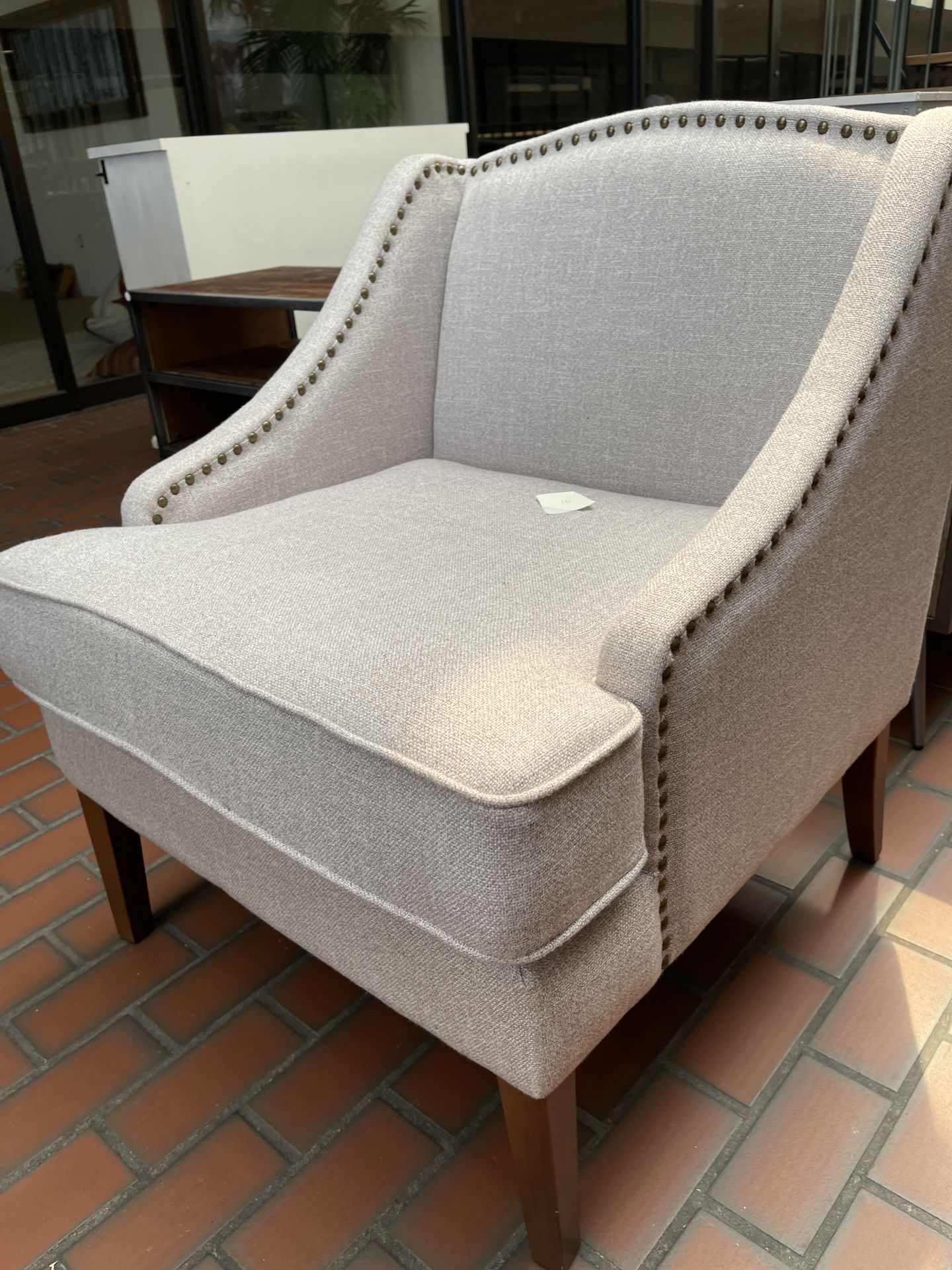 New Grey Color Upholstered Grey Fabric Chair