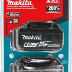 MAKITA BL 1860-2 LXT ION LITHIUM 18V 6.0AH BATTERY 2 PIECES 