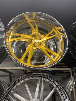 26 Rims Brush Gold BTA Floating Caps Steering Wheel
