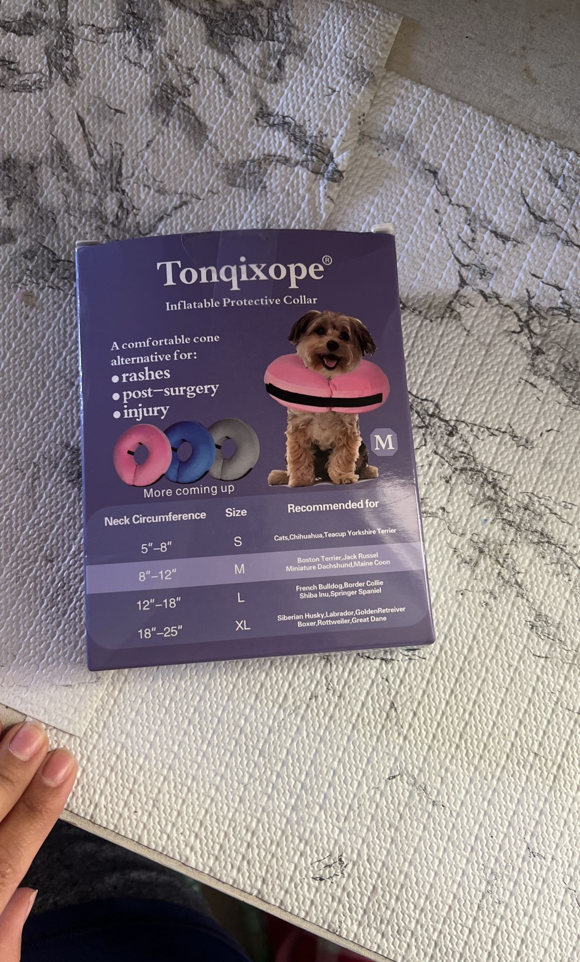 Inflatable Dog Cone/collar Size M Color Pink
