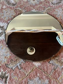 24” Round Vintage Beveled Mirror