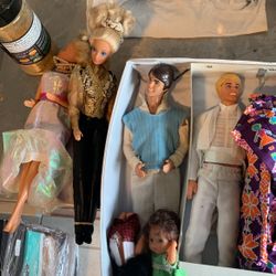All original barbie and ken dolls