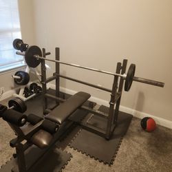 Adjustable Workout Bench And Weights