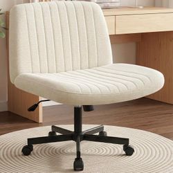 NEW IN BOX Cream Upholstered Armless Accent Chair