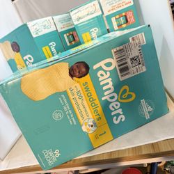 96 Ct Pampers Baby Diapers - Swaddlers - Size 1 Ultra Absorbent Disposable