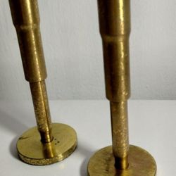 ANTIQUE - MC  SOLID BRASS CANDLESTICK SET OF 2 - 5"