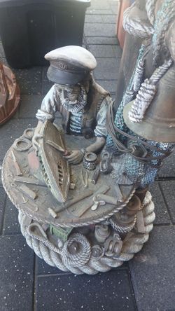 Nautical Sea Captain Building Model Boats 38" Table Lamp by Apsit Brothers 1985