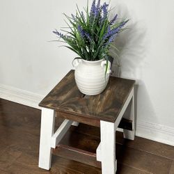 Fabulous Farmhouse Step Stool.  Stained And Freshly Painted. 