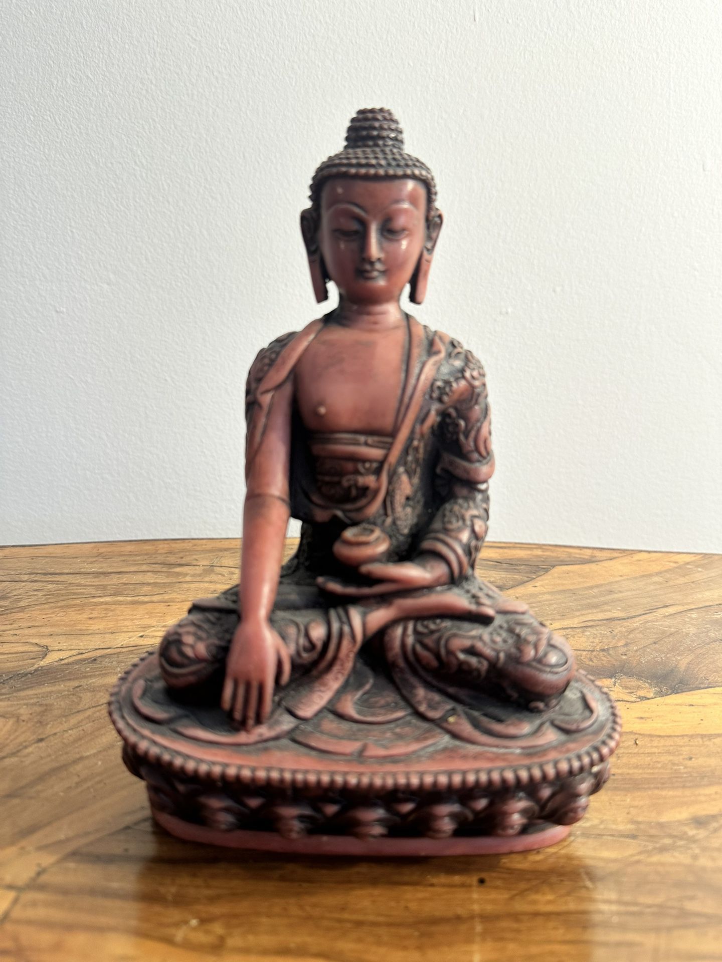 Terracotta Meditating Buddha Holding A Vase 