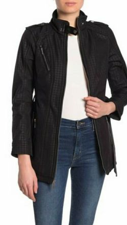 Michael michael kors missy snap button faux fur outlet collared jacket